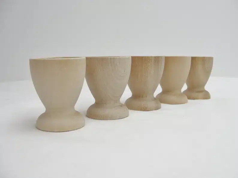 Egg cups that are ready to be painted