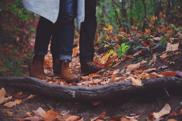 Couple on a hike for spring date ideas