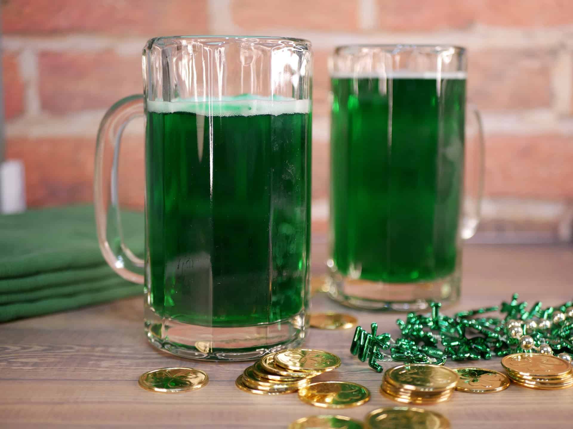 st. patrick's day party theme with green beer