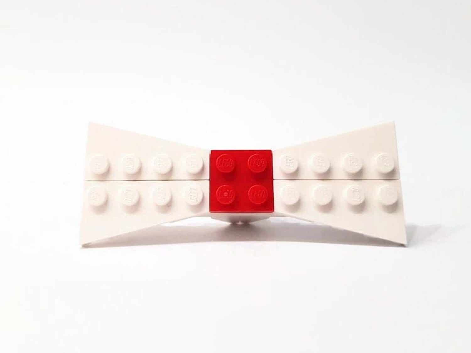 LEGO Bowtie, white and red.