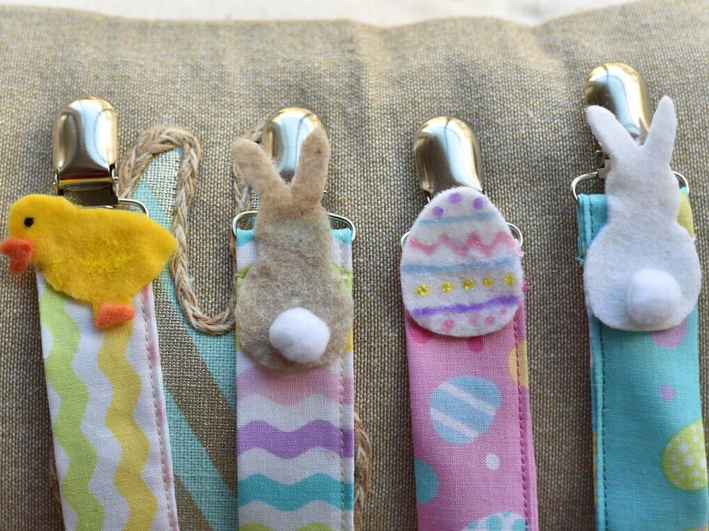 Baby Easter pacifier clips