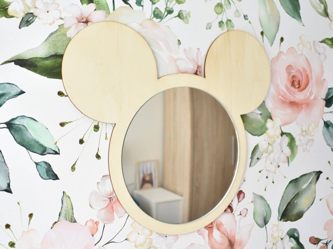 wooden Mickey Wall Mirror
