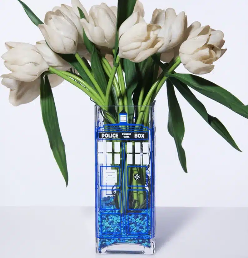 Doctor who themed flower vase. 