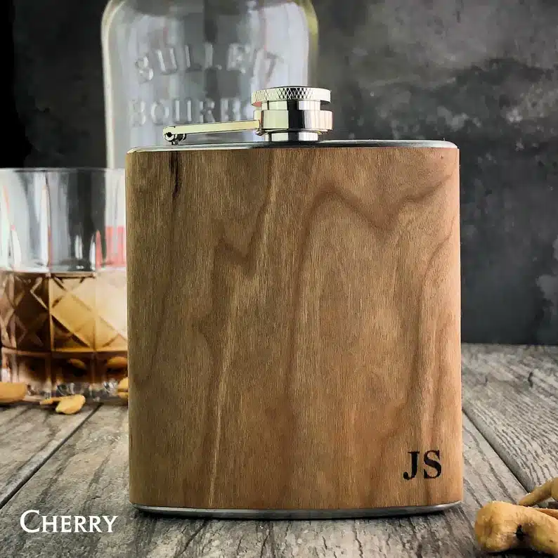 Wooden Flask for your husband's 60th birthday