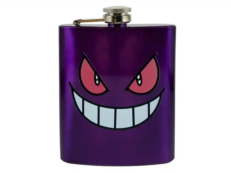 Gengar purple Pokémon flask. 