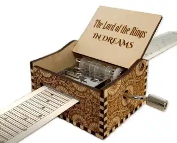 Lord of the ring themed wooden music box. 