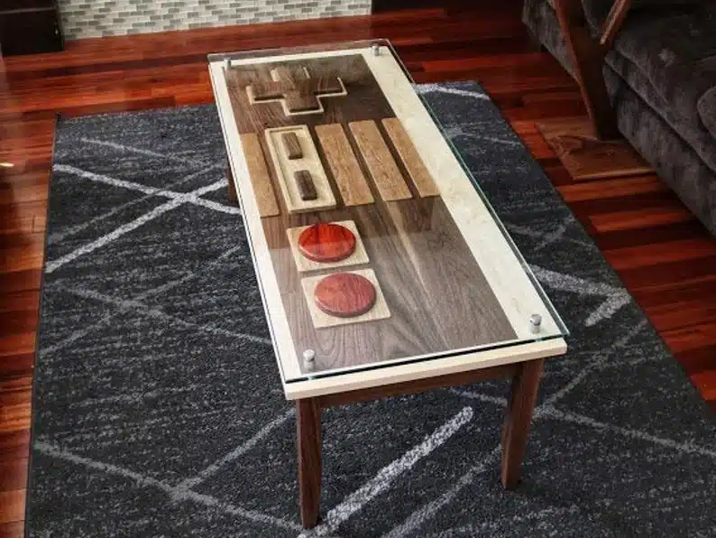 A Nintendo Controller Shaped Coffee Table