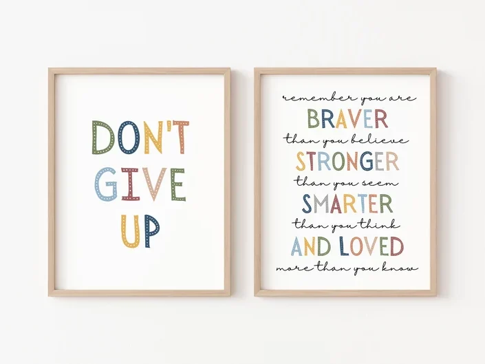 Thoughtful inspiration wall art Gift Ideas for a Teenager in the Hospital. Winnie the pooh themed quotes. 