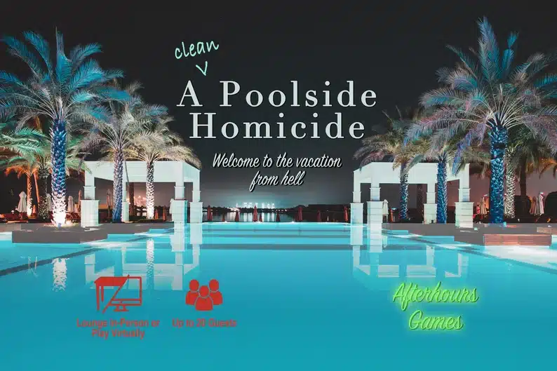 Clean Poolside Homicide Mystery for adults and teens