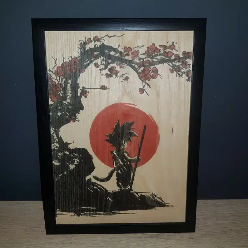 Dragonballz goku wood print