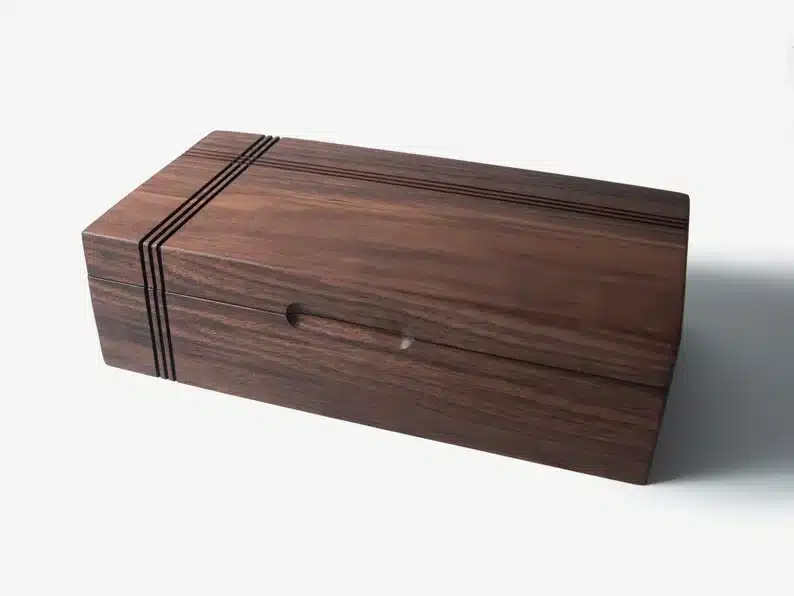 Gorgeous wooden black walnut tea box