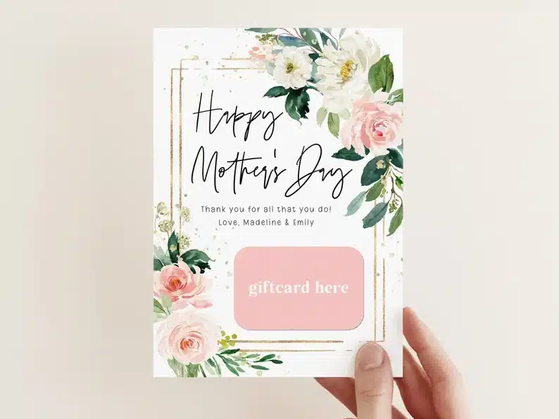 Relaxing Mother's Day Gifts: spa gift card. 