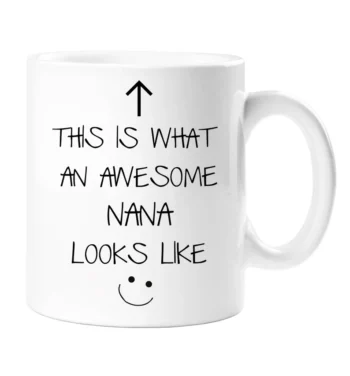 White coffee mug with black font that says 