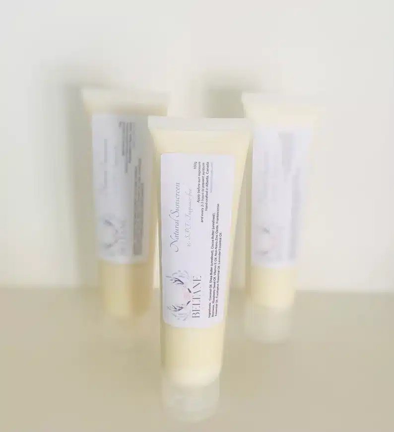 Three little tubes of fragrance free natural sunscreen. 