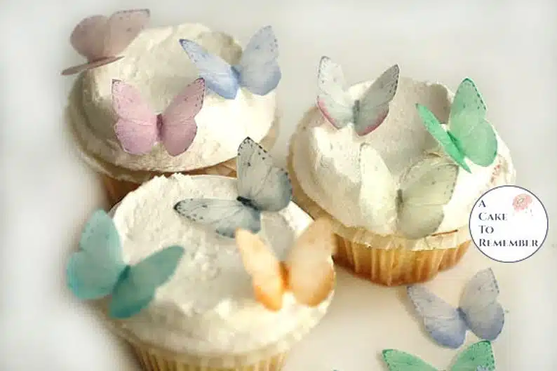 Wafer edible butterflies cupcake toppers