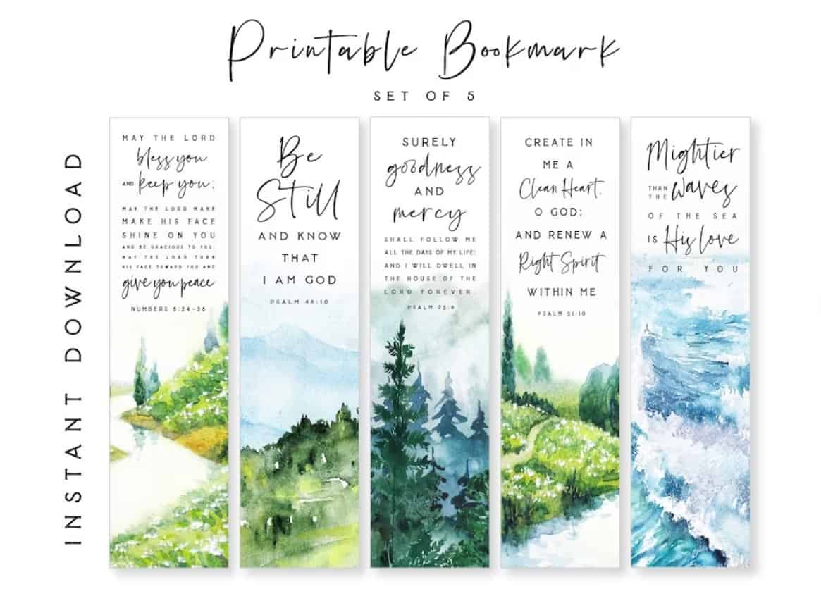 Printable different inspirational bookmarks.