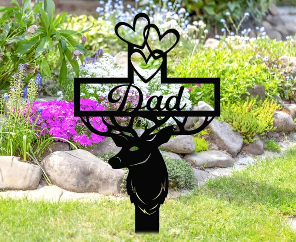 Father’s Day Gifts For a Cemetery/Grave Decoration - deer grave stake