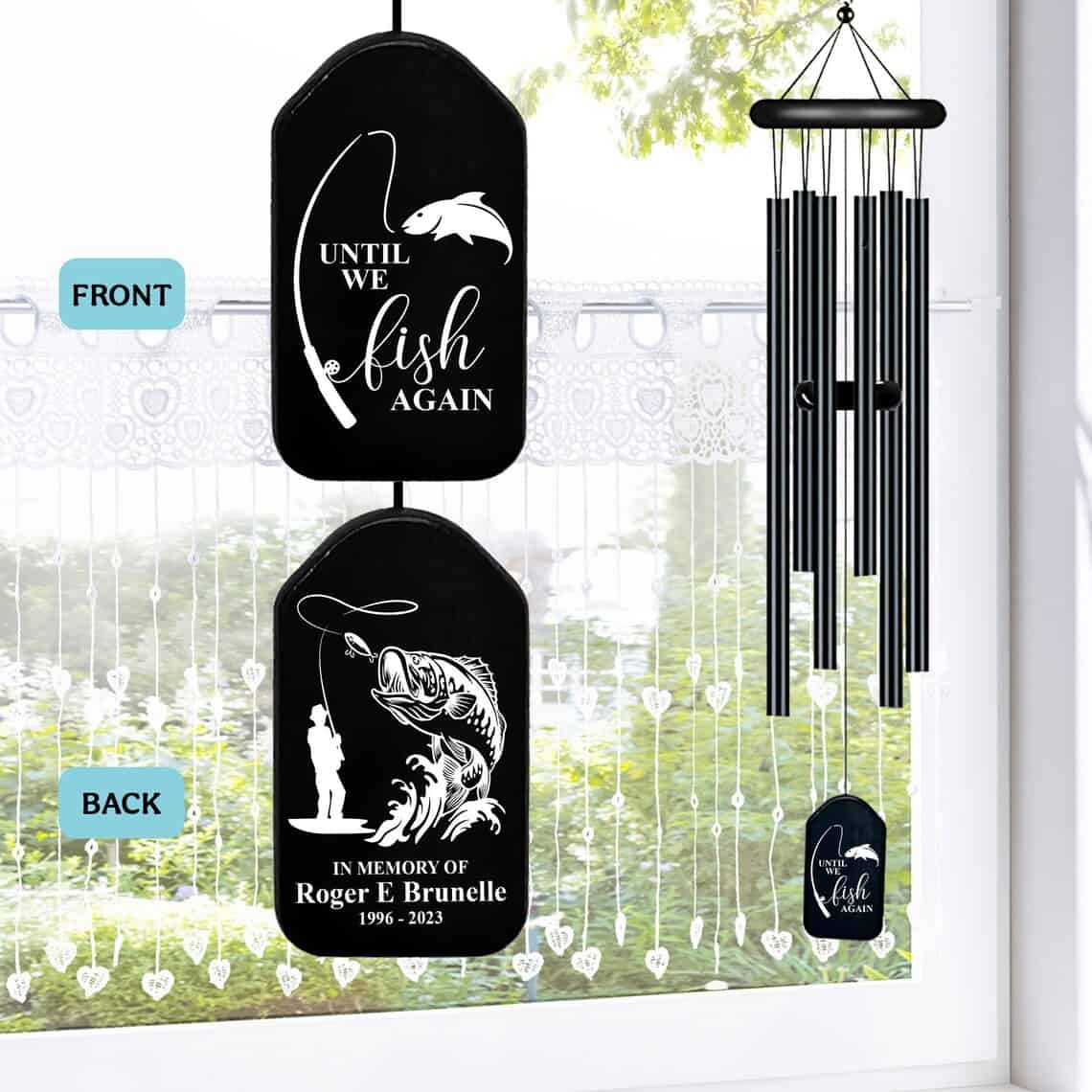 Father’s Day Gifts For a Cemetery/Grave Decoration - fishing wind chimes