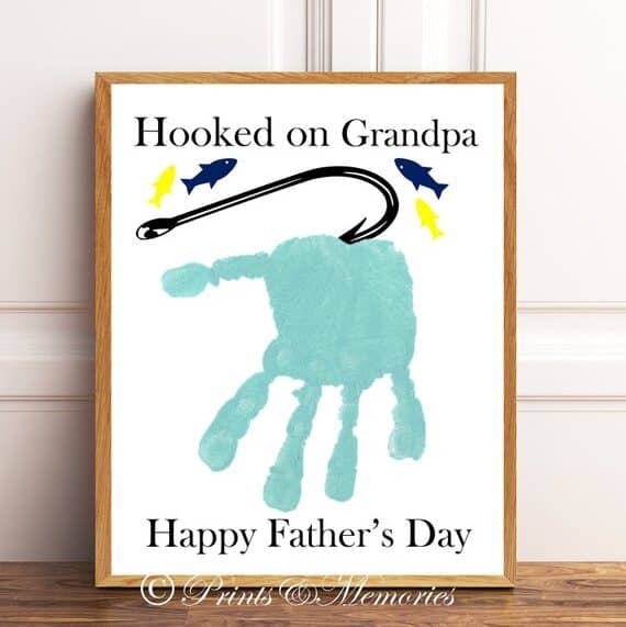 Father's Day Gifts for Grandpa From A Preschooler hooked on grandpa wall art craft
