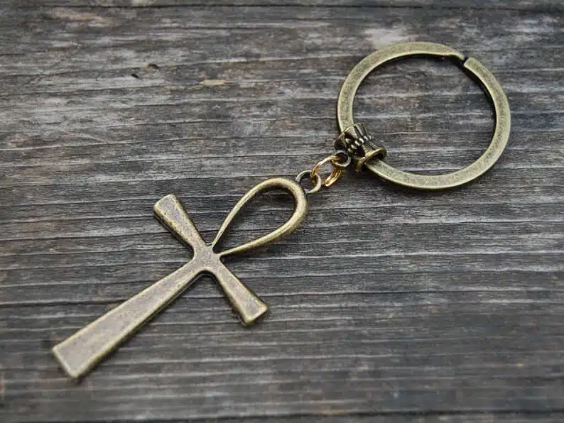 Ankh Keychain in tarnished silver