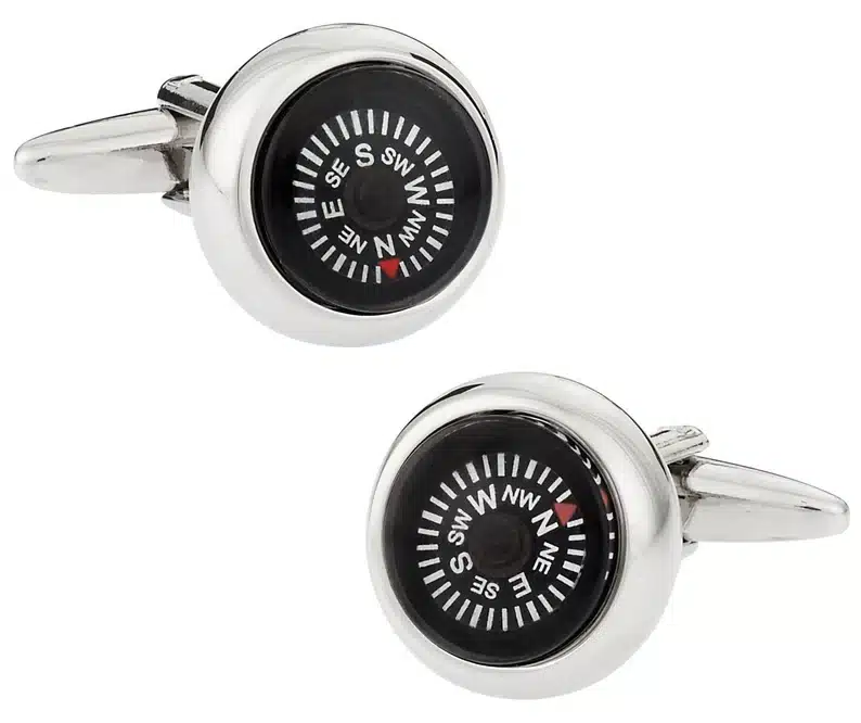 Father’s Day Gifts for Outdoorsman Dads: compass cufflinks