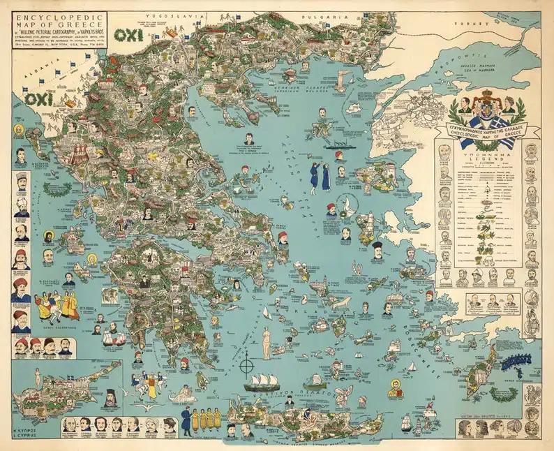 Gift Ideas for History Teachers - Ancient map of Greece 