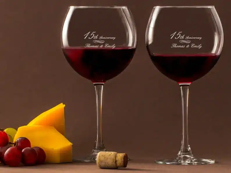 Personalized Wine Glasses for your wife's retirement