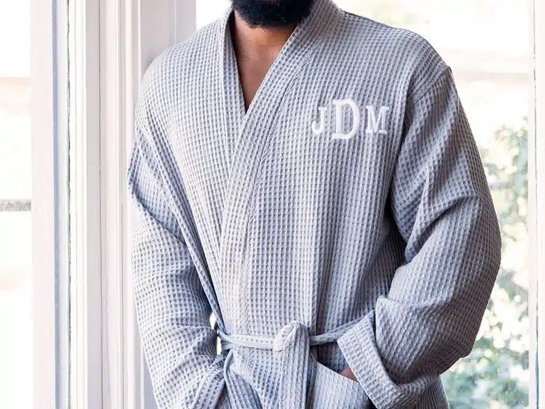 Personalized robe with monnogrammed initials