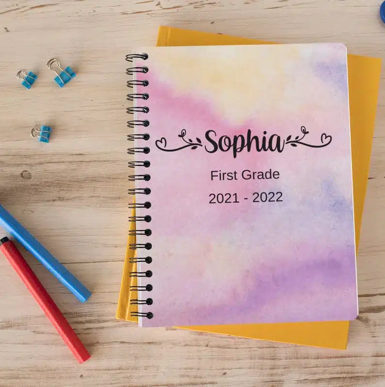 End of the Year Classroom Gifts for 1st Graders - Personalized notebooks