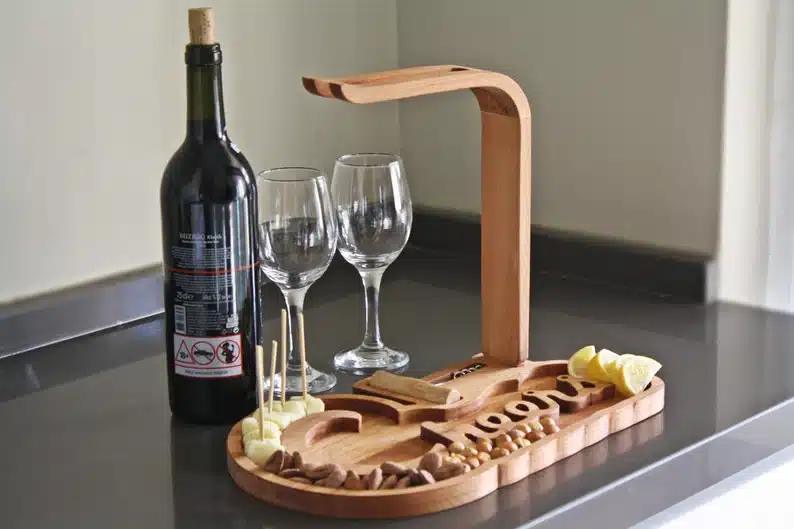 Cheese wooden wine stand