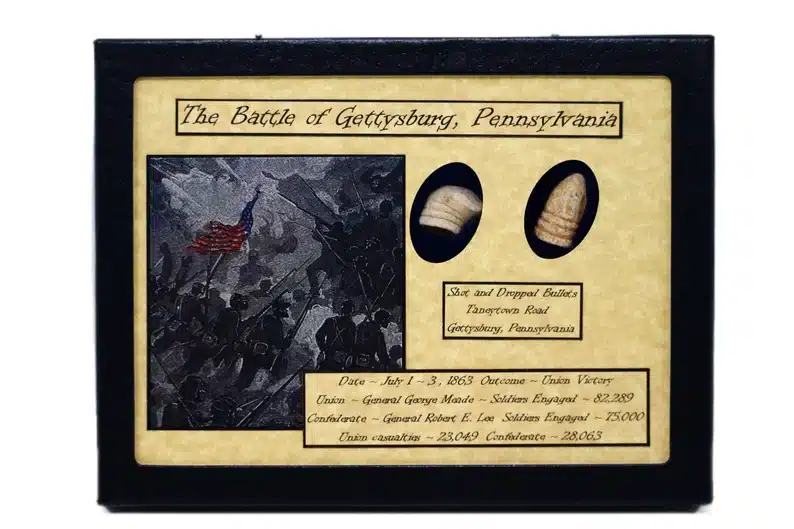 Gettysburg Civil war relic, black framed. 