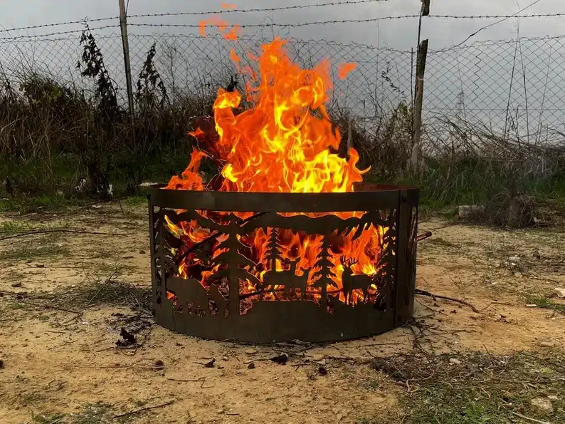 Unique rustic fire pit ring