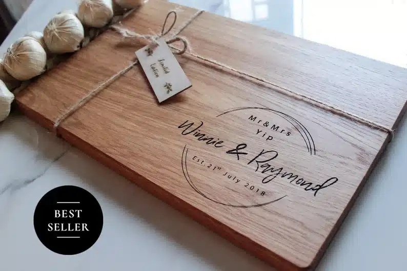 Wooden personalized cutting board. 