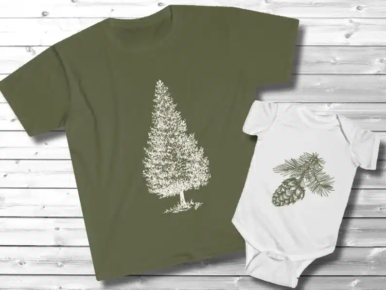 Matching Dad and Baby outdoorsmen father's day shirts