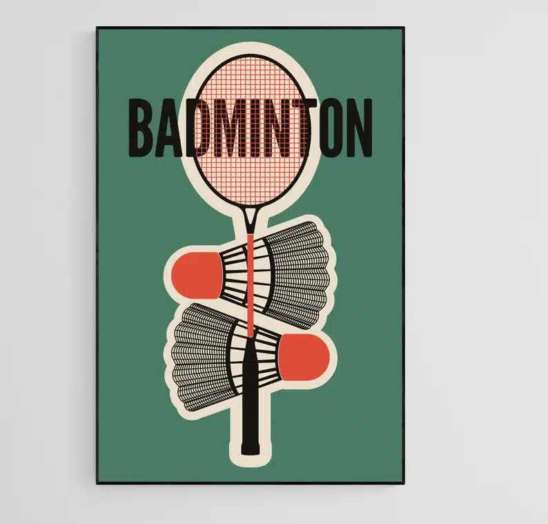 Thank You Gift Ideas for Badminton Coaches - vintage badminton poster. 