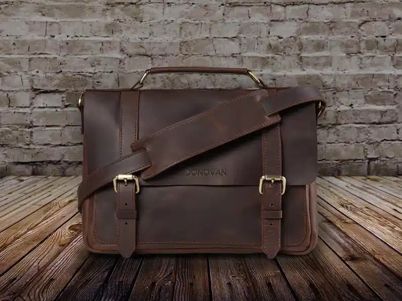 Father’s Day Gifts For Executives - Dark brown leather bridle briefcase. 