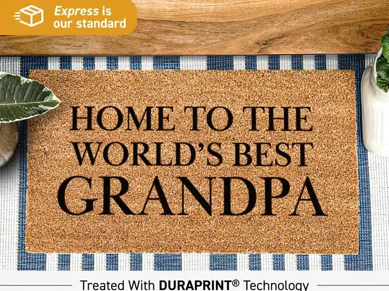 world's best grandpa outdoor indoor doormat