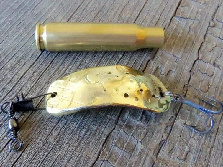 Fishing lure made from a golden bullet. 