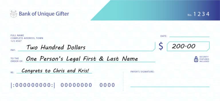 Cheque Mate! Wedding Check Writing Tips - Unique Gifter