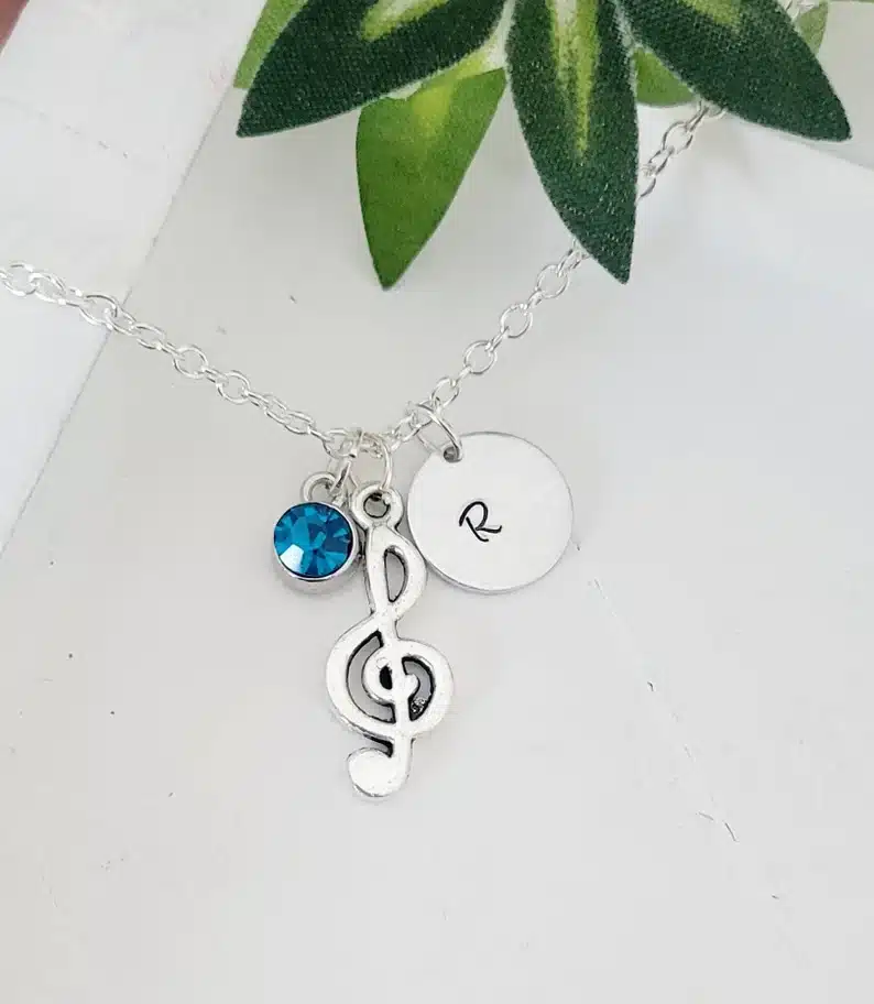 Gift Ideas for Songwriters - Treble Clef necklace 