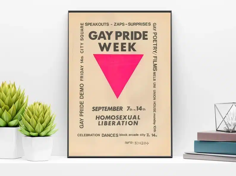 Gay pride week vintage style liberation poster