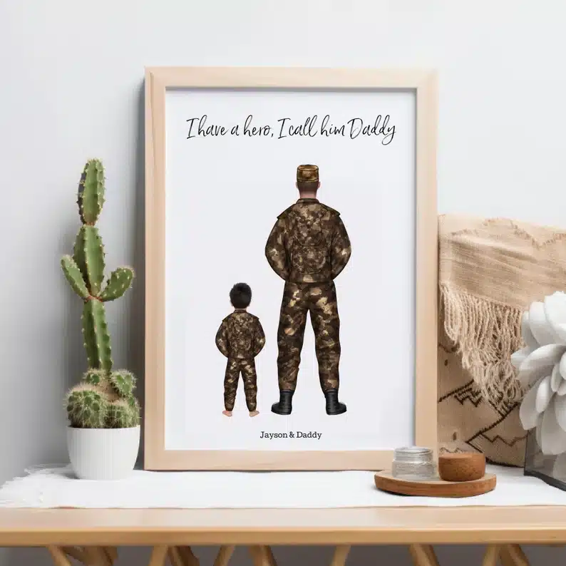 Personalized military dad digital print. 