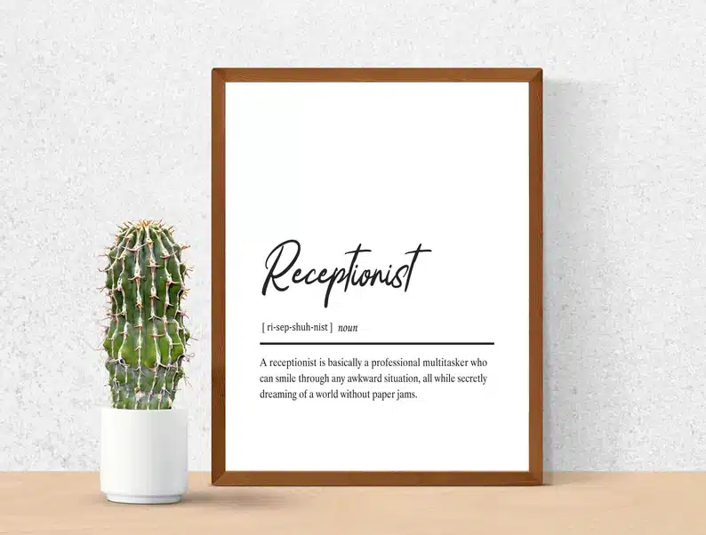Gifts for Dental Receptionists - Definition print 
