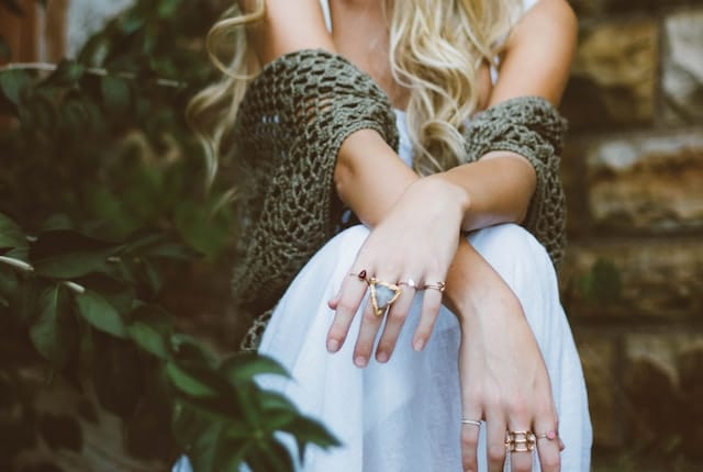 Pretty jewellery on a woman's hand