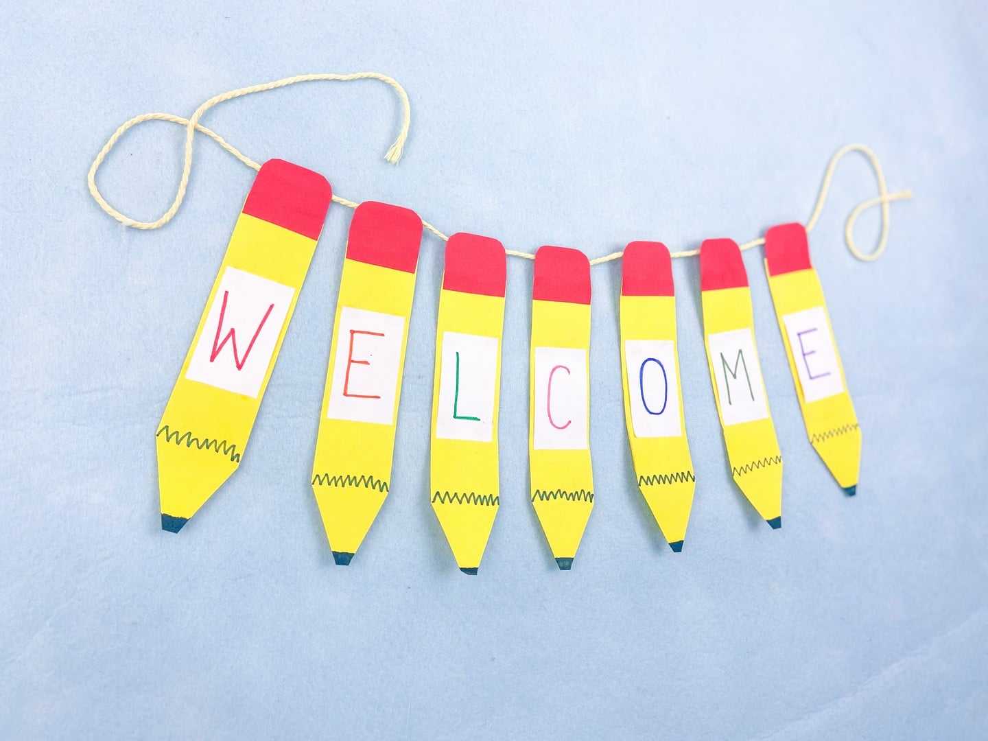 Colorful Pencil Welcome Banner Craft: DIY Tutorial