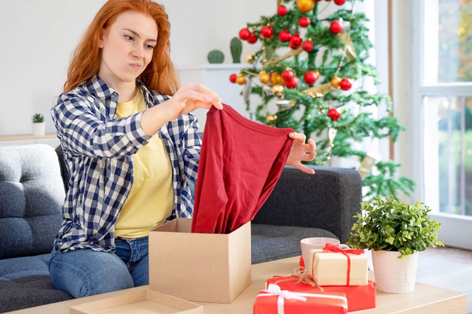 woman upset about a bad gift she received