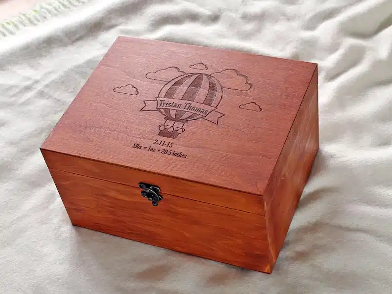 Personalized keepsake box - Hot air balloon keepsake box