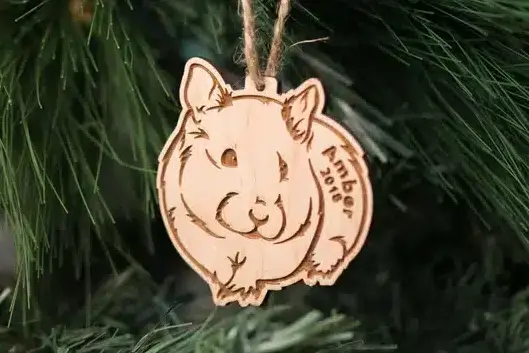 Personalized Hamster Christmas Ornament Name Date