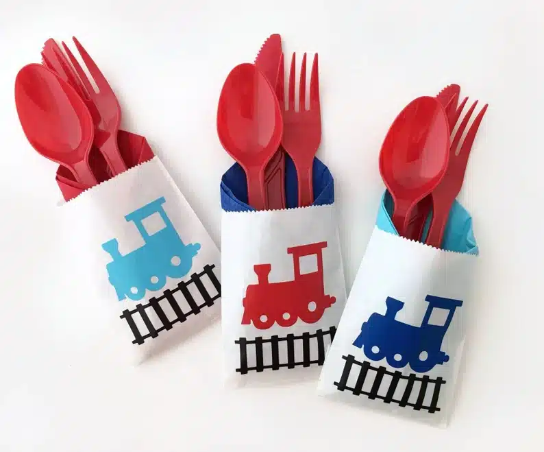 Train Cutlery Bags - Train Themed Party