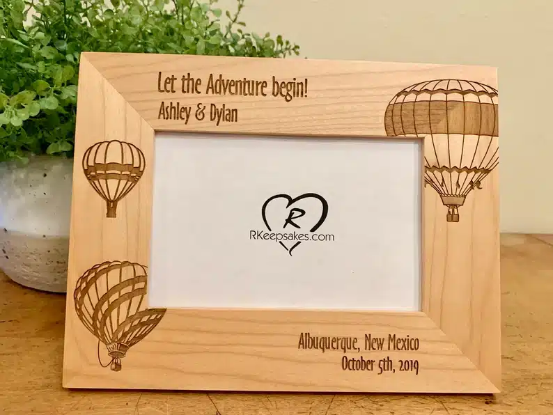 Gifts For People Who Love Hot Air Balloons - Engraved Picture Frame